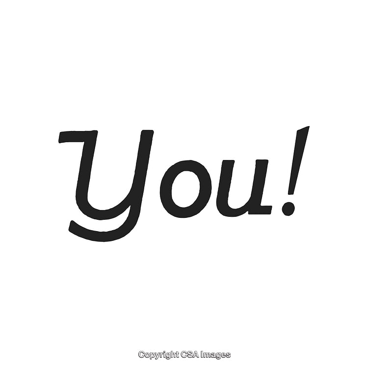 Bold Black 'You!' Text on a Clean White Background