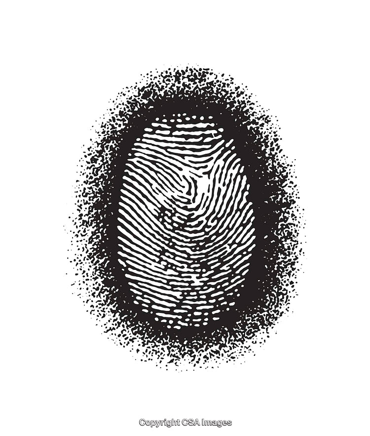 Abstract Black and White Fingerprint Illustration With Textured Design