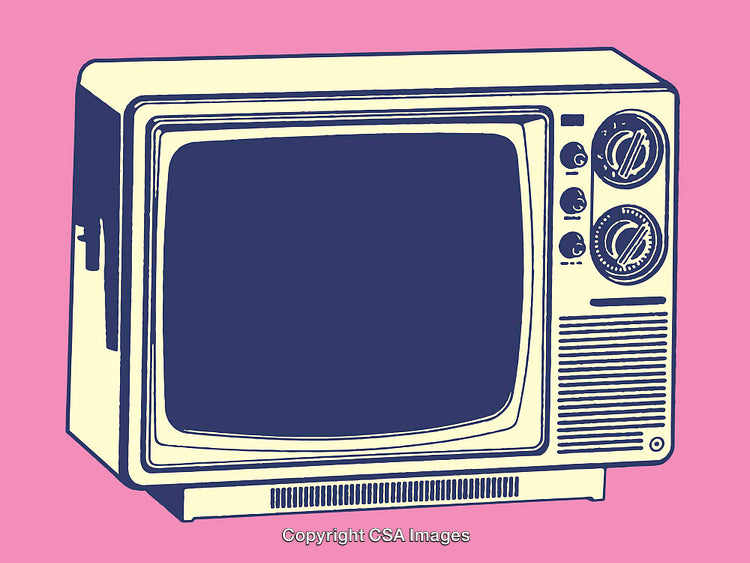 Retro Television in Pop Art Style with Pink Background