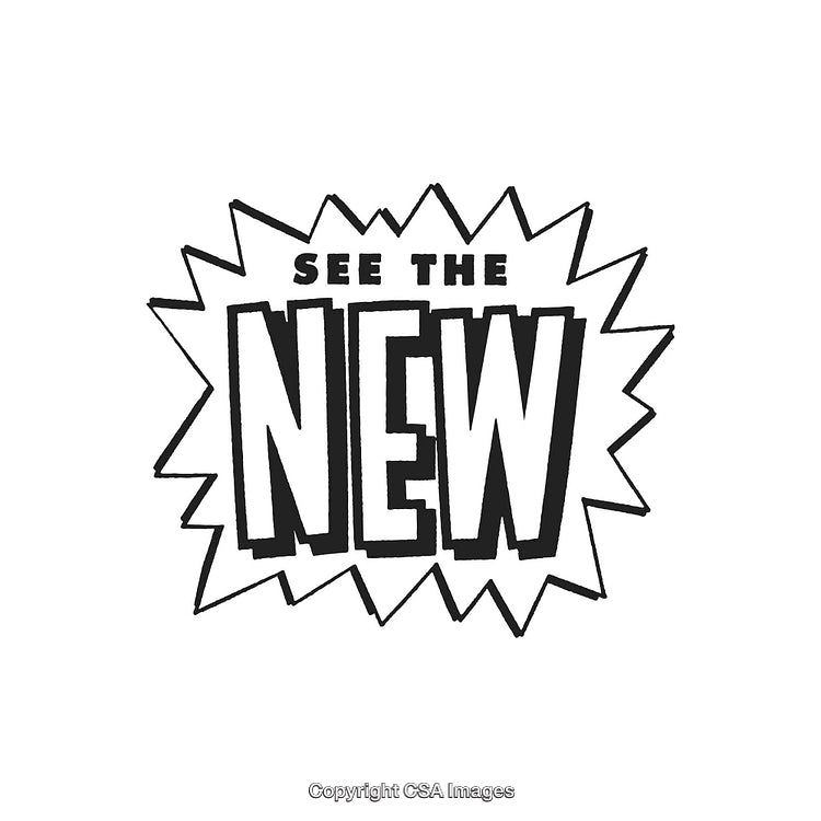 Retro Comic Style 'See The New' Illustrated Text Graphic