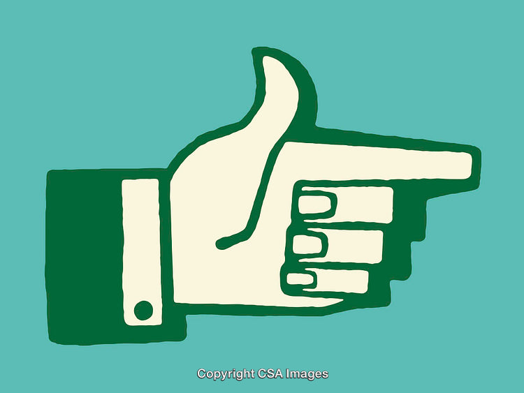 Minimalist Line Art Illustration of a Finger Pointing Hand Gesture