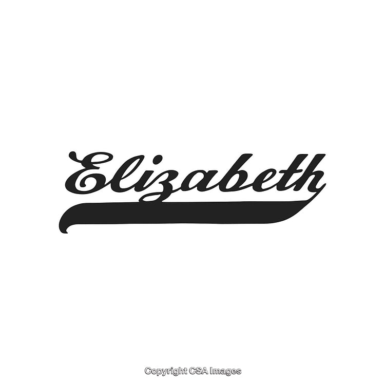 Elegant Script Typography Design Featuring Name 'Elizabeth' in Black and White