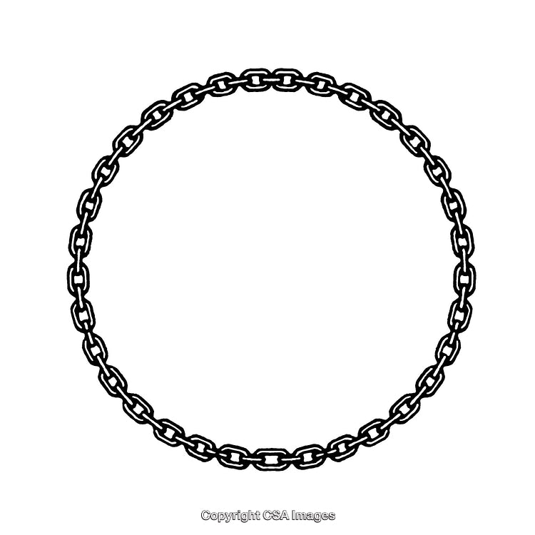 Circular Chain Frame Design with Black and White Border Details