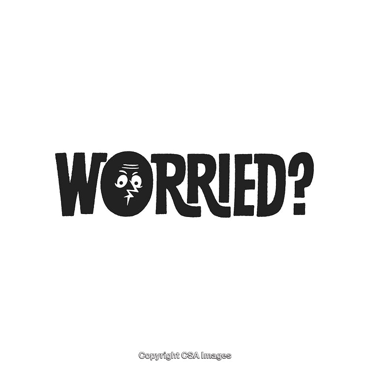 Bold Worried Graphic Illustration With Expressive Face and Typography