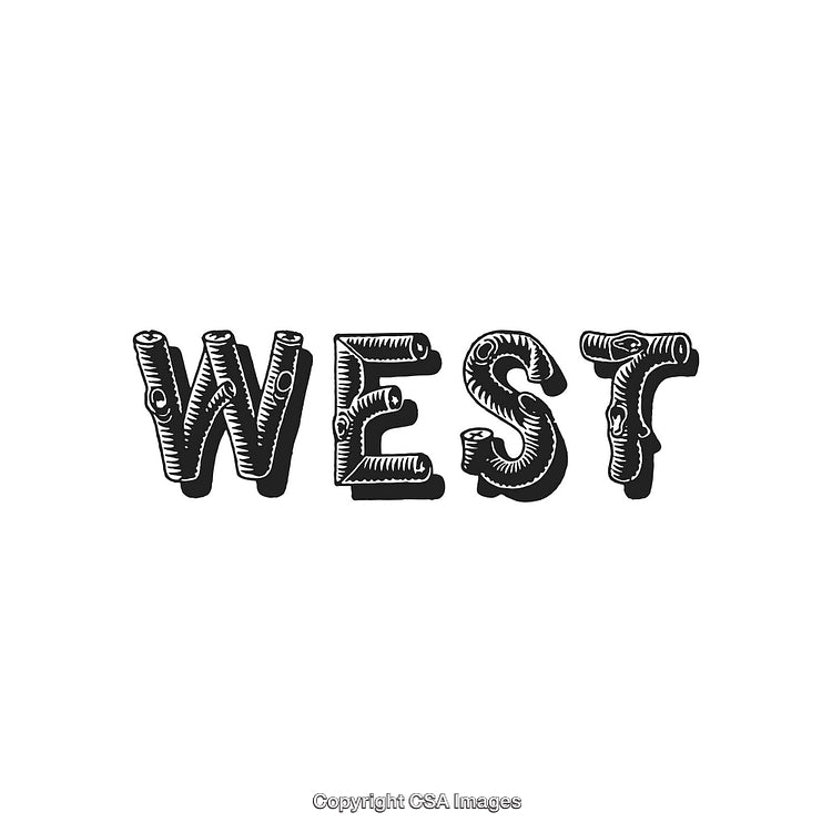 Western Text Illustration in Wooden Style Font with Rustic Theme