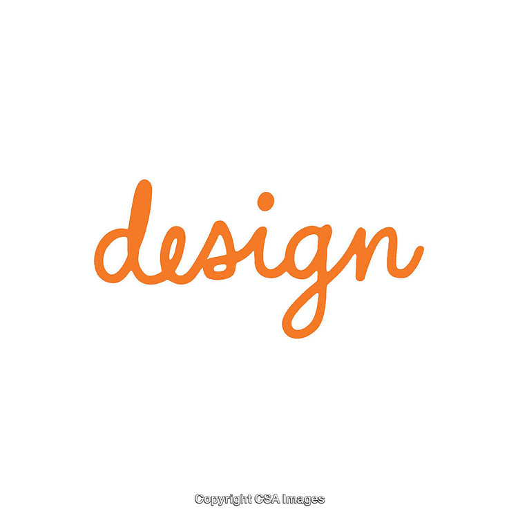 Bright Orange Script Design Word Art on White Background