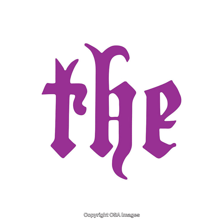 Decorative Purple Gothic Word Art Illustration on White Background