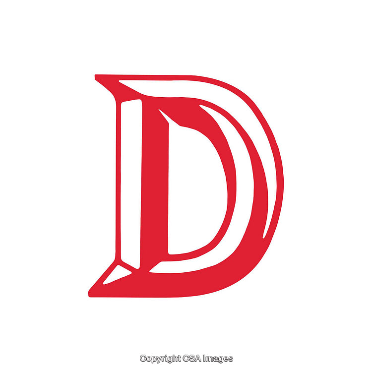 Distinctive Red Letter D Graphic with Bold Styling Design