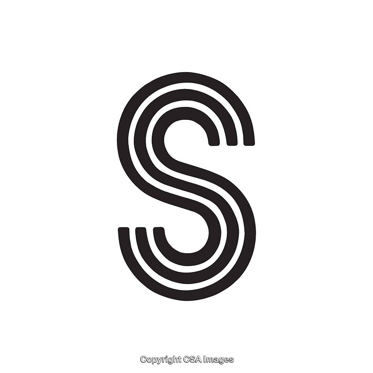 Letter S in a Modern Minimalistic Geometric Line Style Drawing