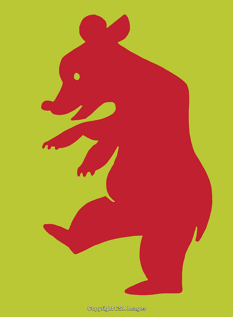 Colorful Silhouette of a Bear Against a Bright Background