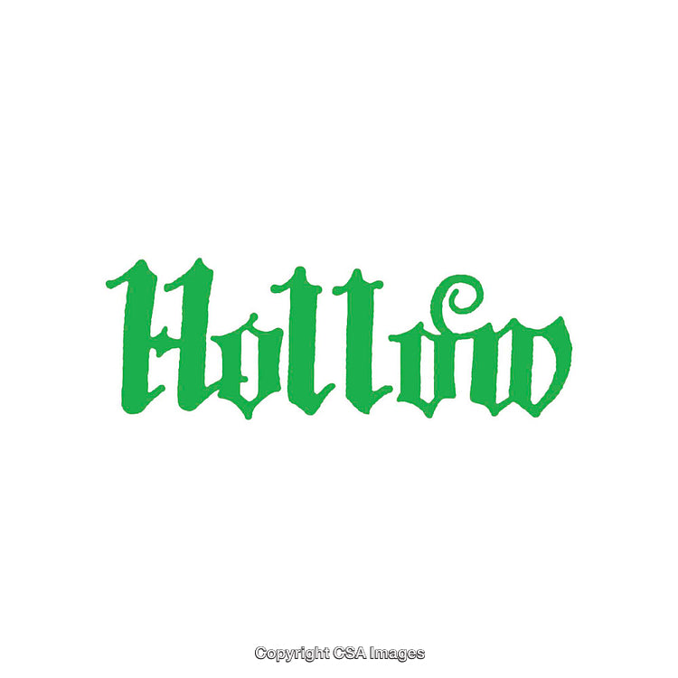 Green Hollow Gothic Text on White Background for Design Projects