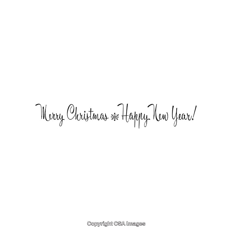 Elegant Merry Christmas and Happy New Year Typography Design on White