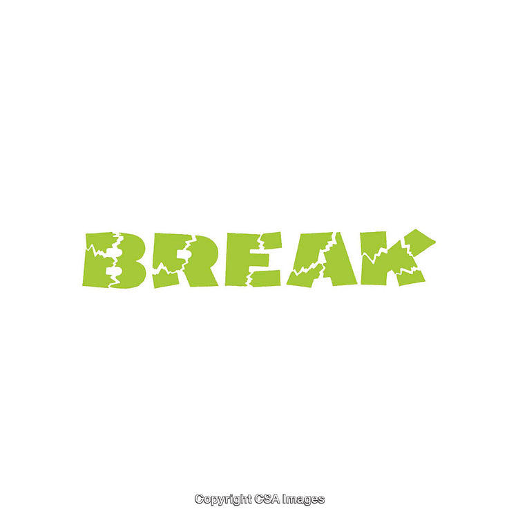 Bright Green Caption Displaying the Word Break in Creative Typography