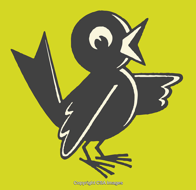 Minimalistic Line Art Illustration of a Bird on a Bright Background