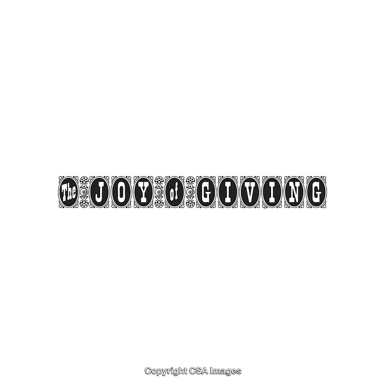 Elegant Typographic Design Displaying the Joy of Giving With Decorative Border