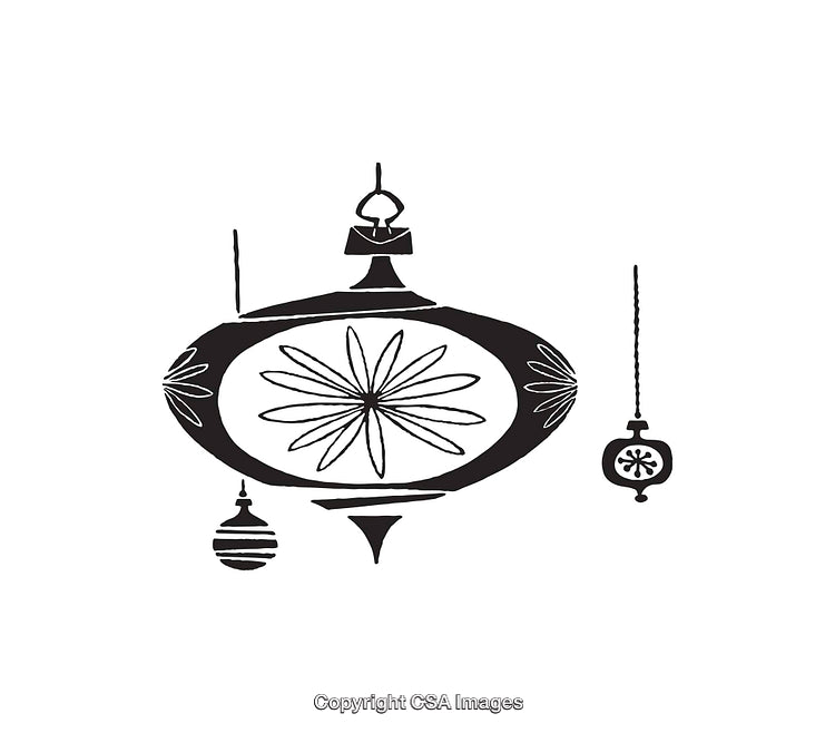 Decorative Black and White Line Art Depicting Festival Lantern Designs