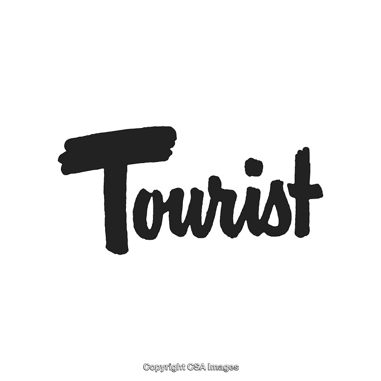 Elegant Handwritten Black Word 'Tourist' on White Background