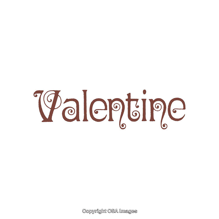 Decorative Typography of the Word Valentine in Stylish Artistic Font