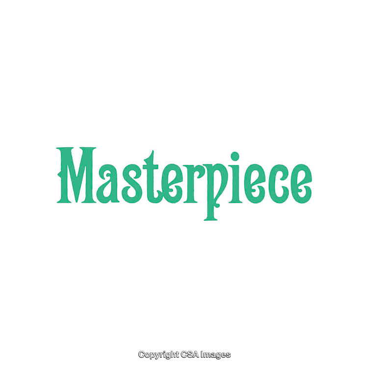 Creative Typography Featuring 'Masterpiece' Word in Green Colored Font
