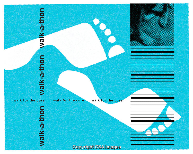 Blue Graphic Design for Walk-A-Thon Supporting a Cure Awareness Event