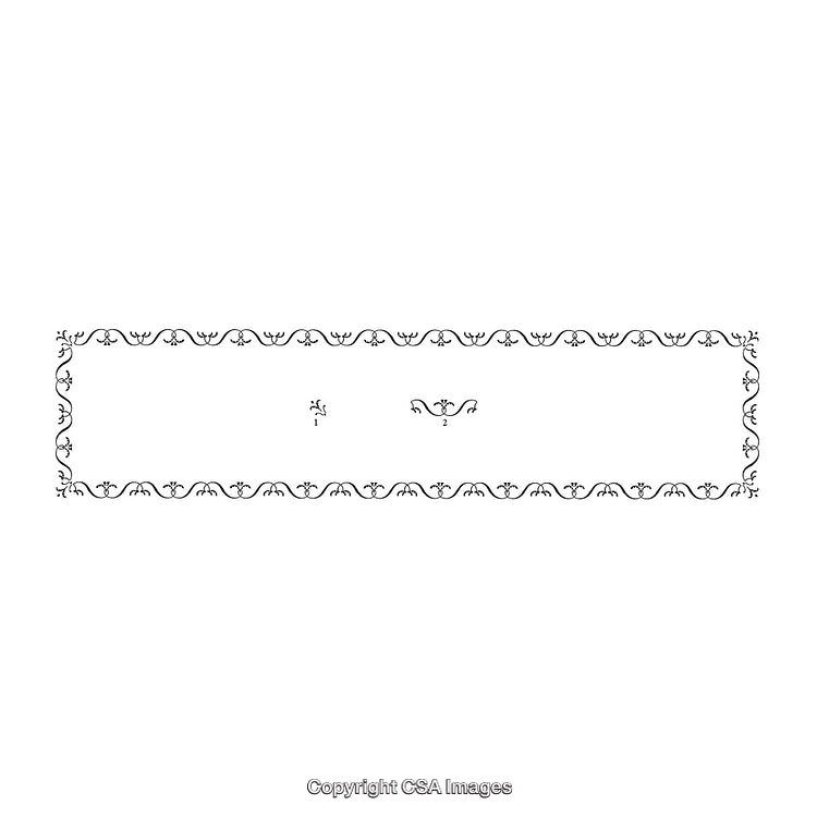 Elegant Black and White Ornate Border Design With Floral Decorations