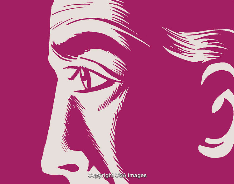 Stylish Monochromatic Artistic Portrait of a Person in Abstract Style