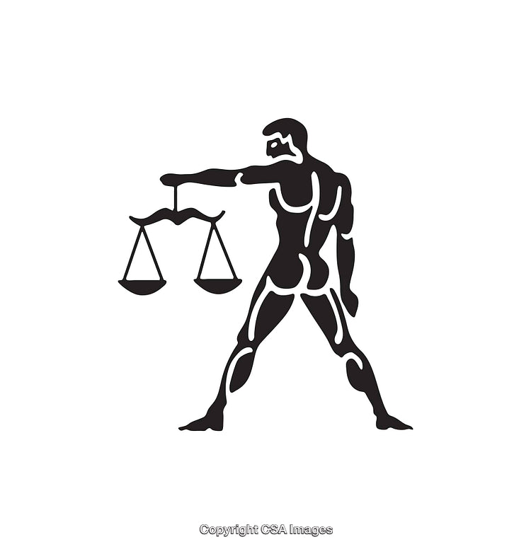Silhouette of a Figure Holding Scales Representing Justice in Abstract Style