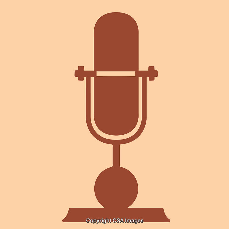 Vintage Microphone Illustration in Minimalistic Brown and Beige Style