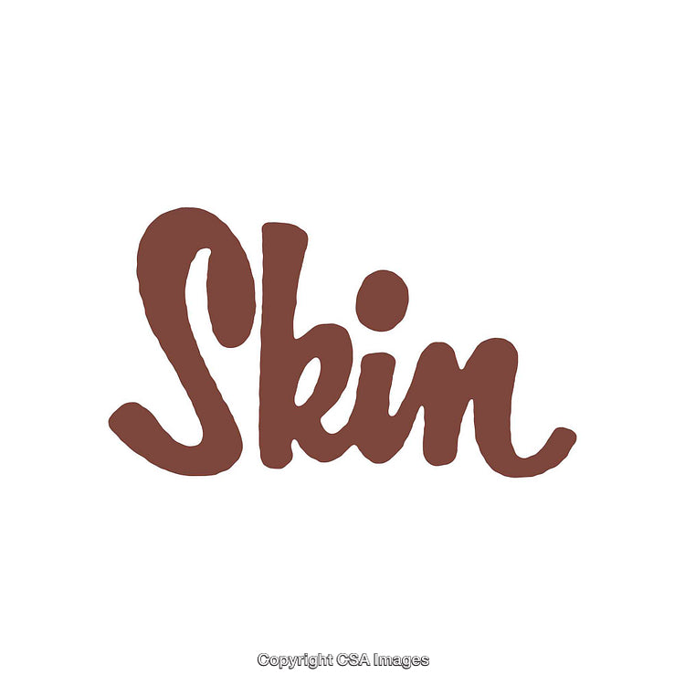 Simple Typography Featuring the Word 'Skin' in a Curved Script Font