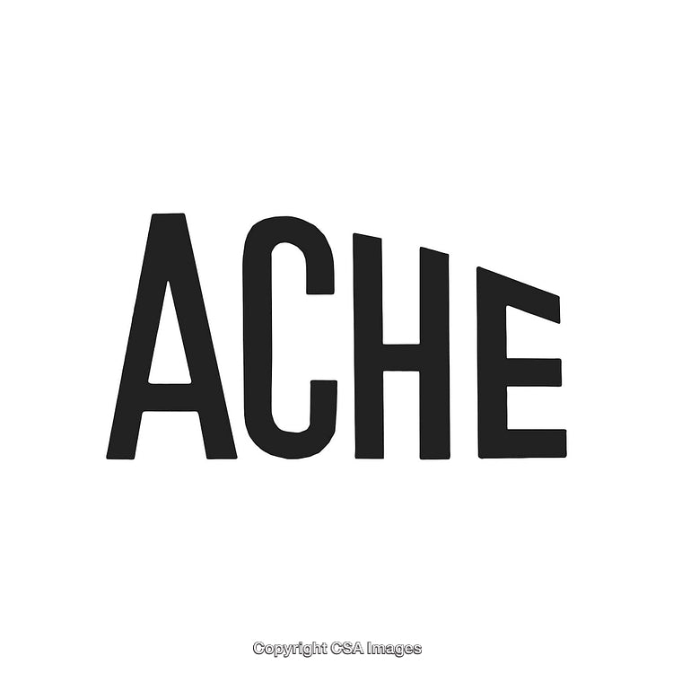 Typographic Design Featuring the Word 'Ache' in Bold Black Letters