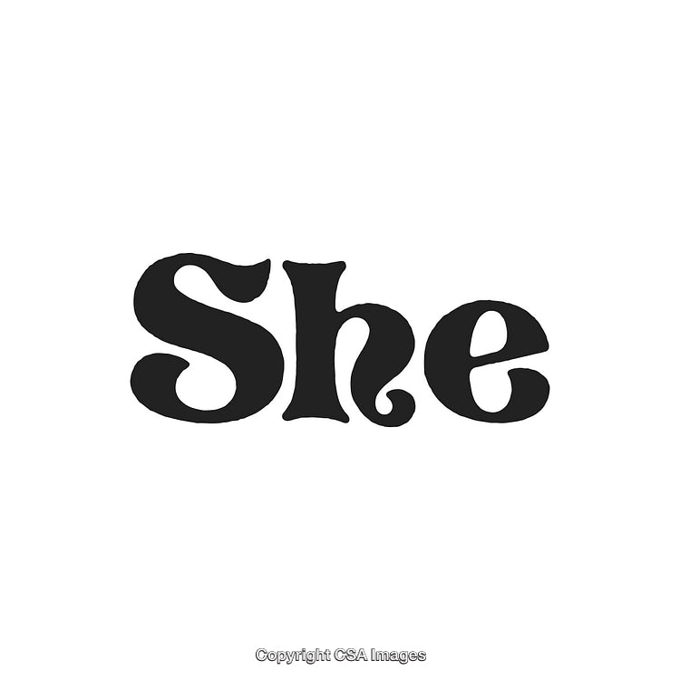 Stylish Typography Featuring the Word She in a Bold Serif Font