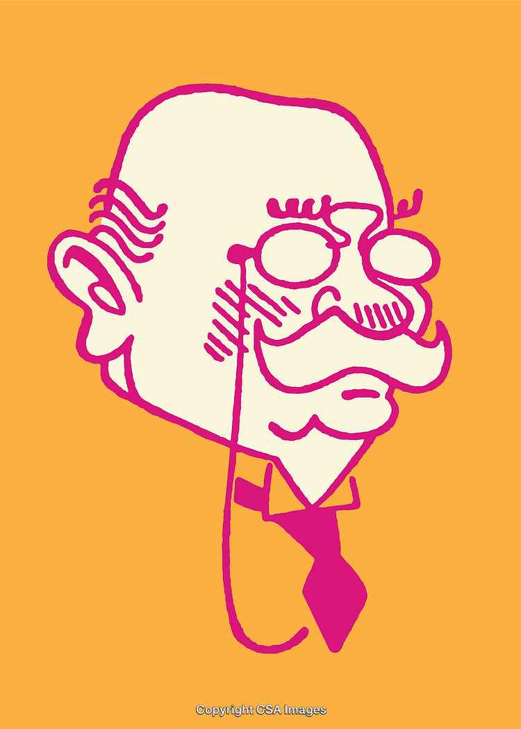 Minimalist Illustration of a Distinguished Gentleman in Bright Colors