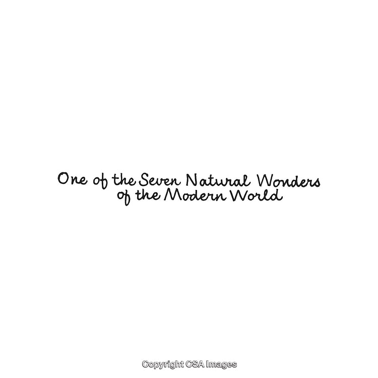 Typography Featuring Seven Natural Wonders of the Modern World in Stylish Font