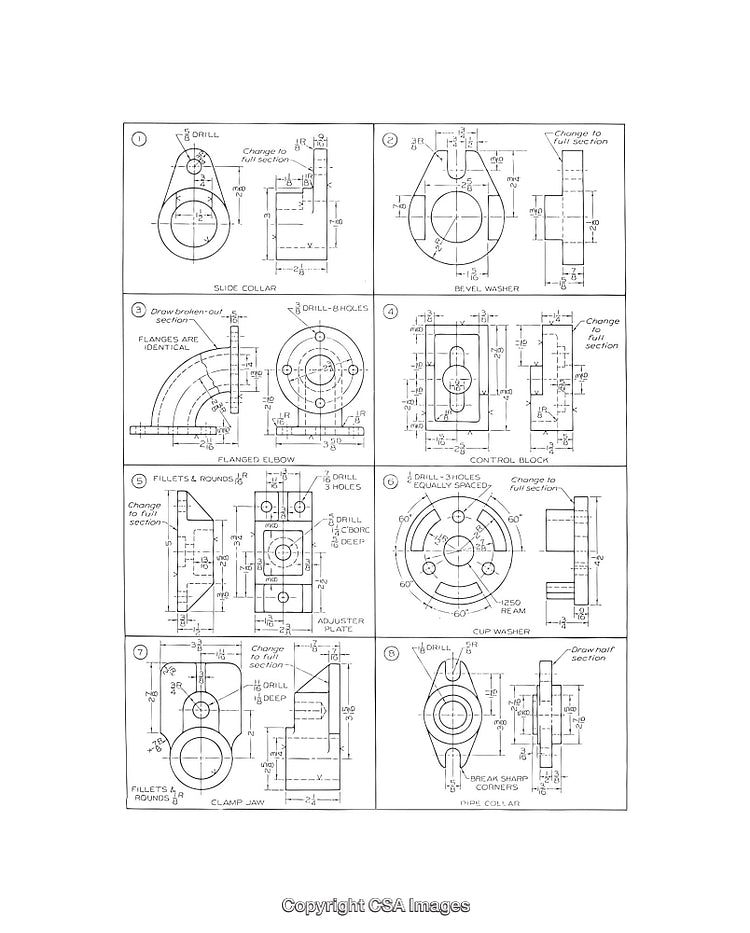 Technical Diagrams Displaying Detailed Mechanical Engineering Components