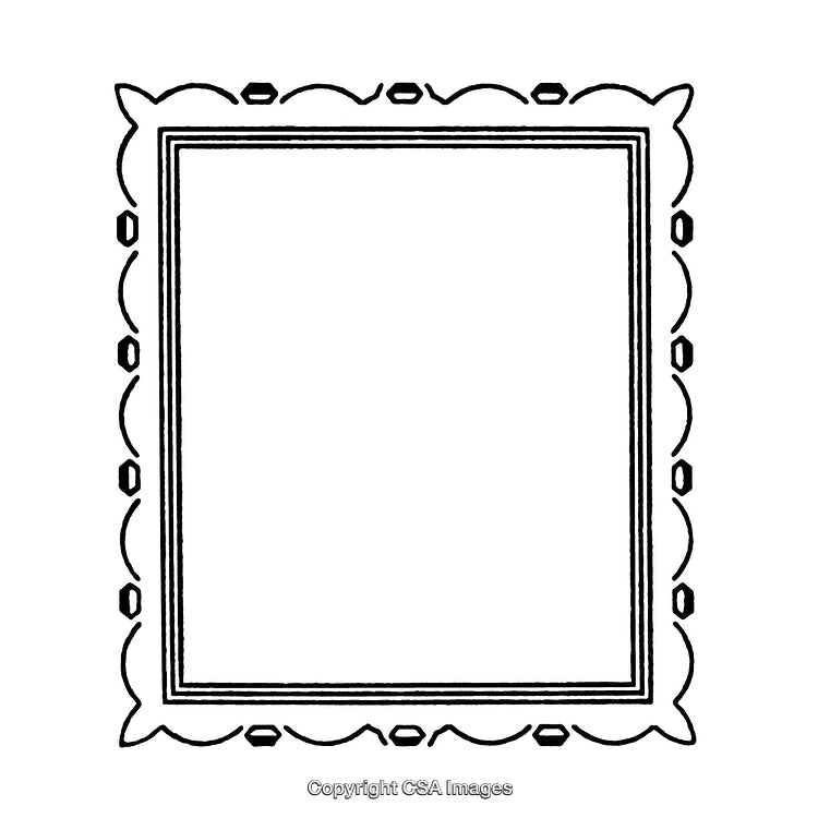 Decorative Black And White Frame Outline With Elegant Border Design