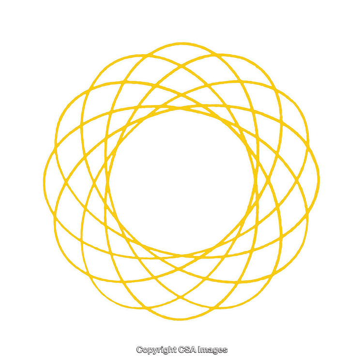 Abstract Yellow Circular Pattern on a White Background