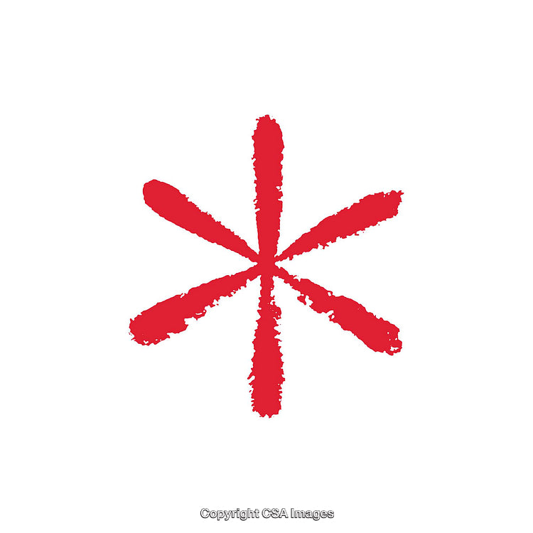 Abstract Red Asterisk Symbol on a Clean White Background
