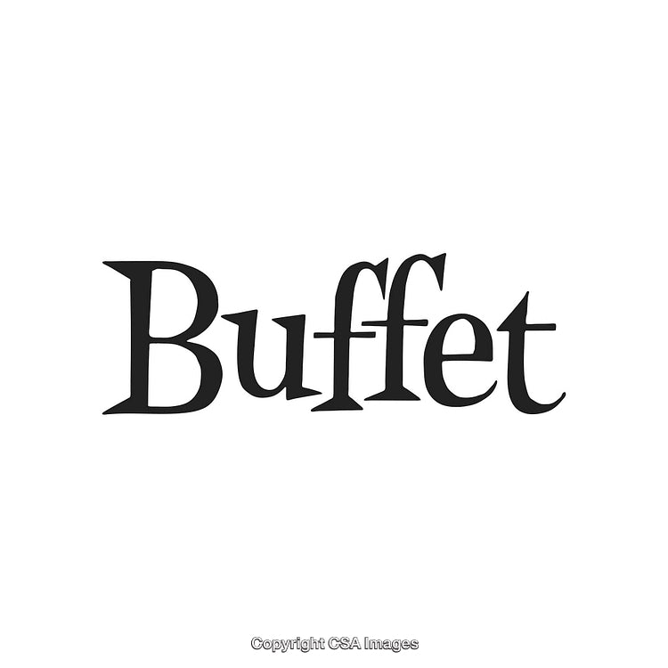 Elegant Black Text Logo Design Featuring the Word Buffet in Stylish Font