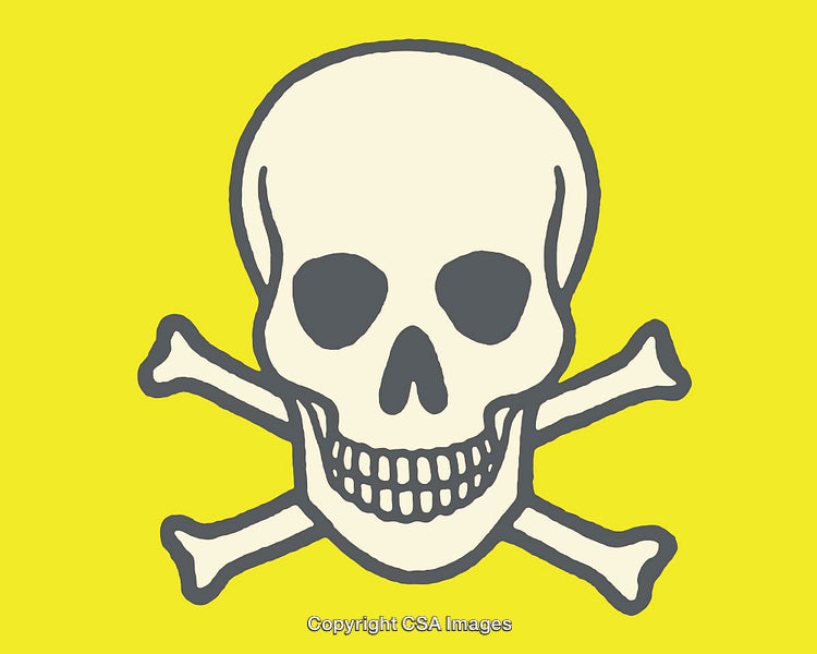Bright Skull and Crossbones Illustration in Bold Cartoon Style