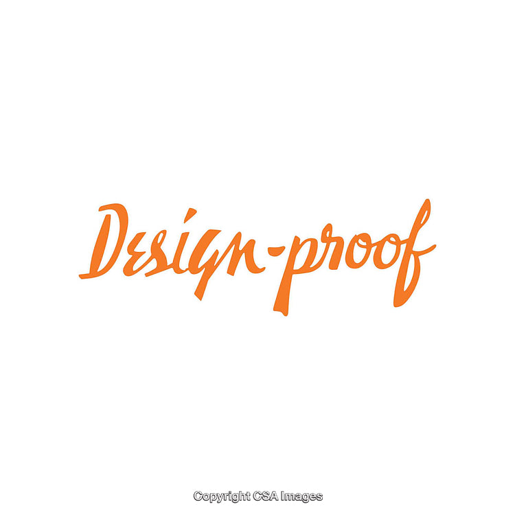 Handwritten Graphic Displaying 'Design-Proof' in Orange on Clean White Background