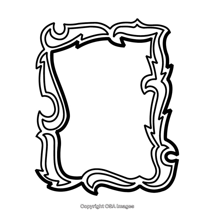 Ornate Black And White Decorative Frame Border in Abstract Design