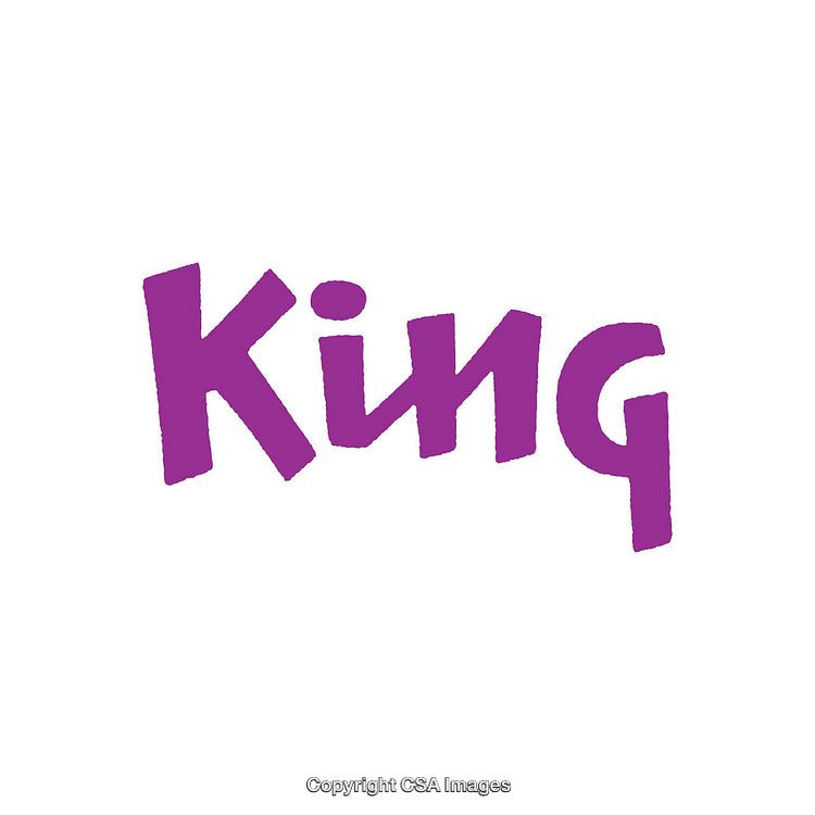 Purple King Text on a Clean White Background Design
