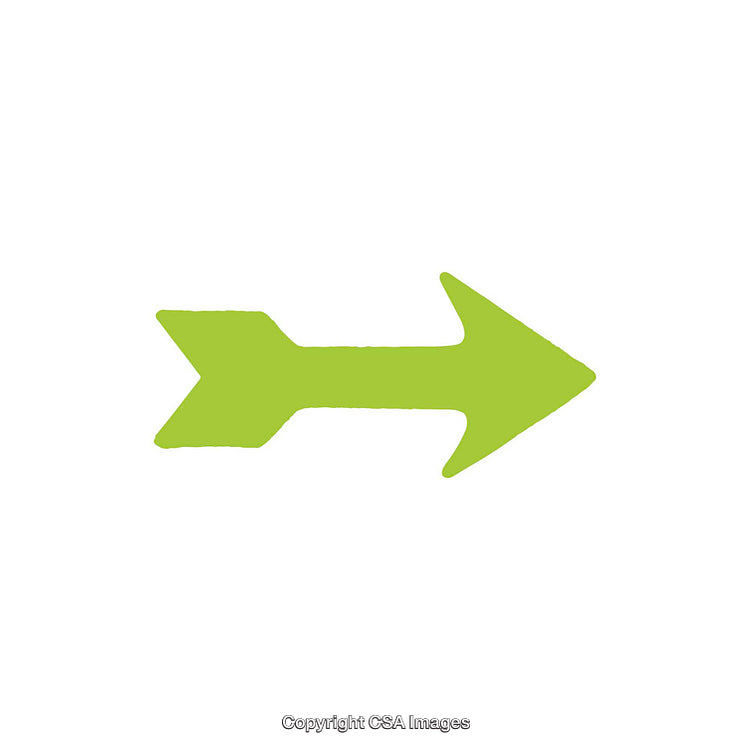 Bright Green Arrow Symbol On a Clean White Background