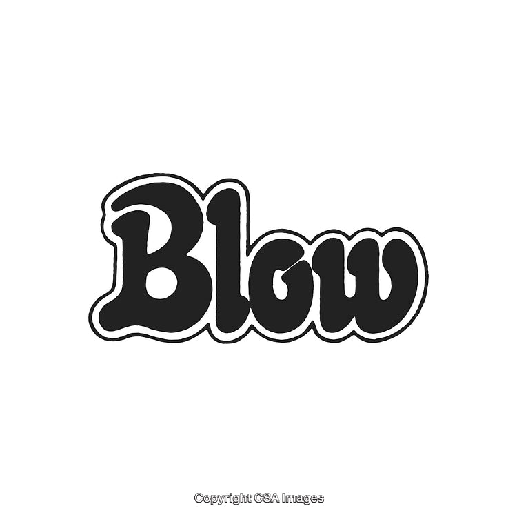 Stylized Black And White Bold Typography Design with the Word 'Blow'