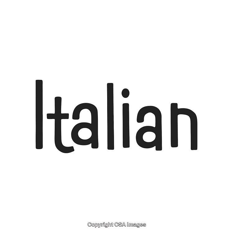Italian Word Written in Bold Font on a White Background