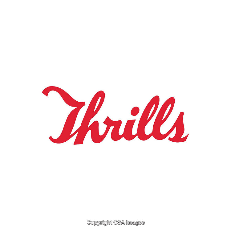 Stylish Red Script Text on White Background Emphasizing Thrilling Concepts