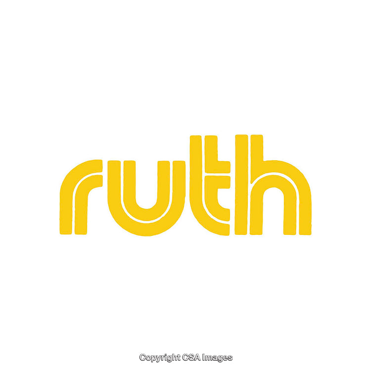 Bold Typography Design Featuring the Word 'Ruth' in Bright Yellow