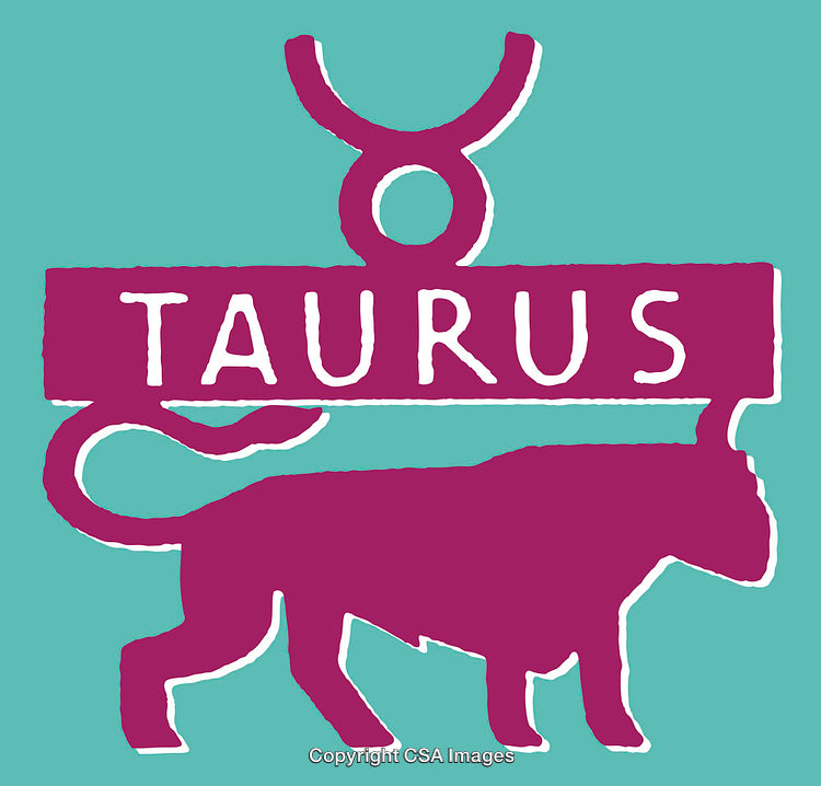 Taurus Zodiac Sign with Stylized Bull and Astrological Symbol Graphic