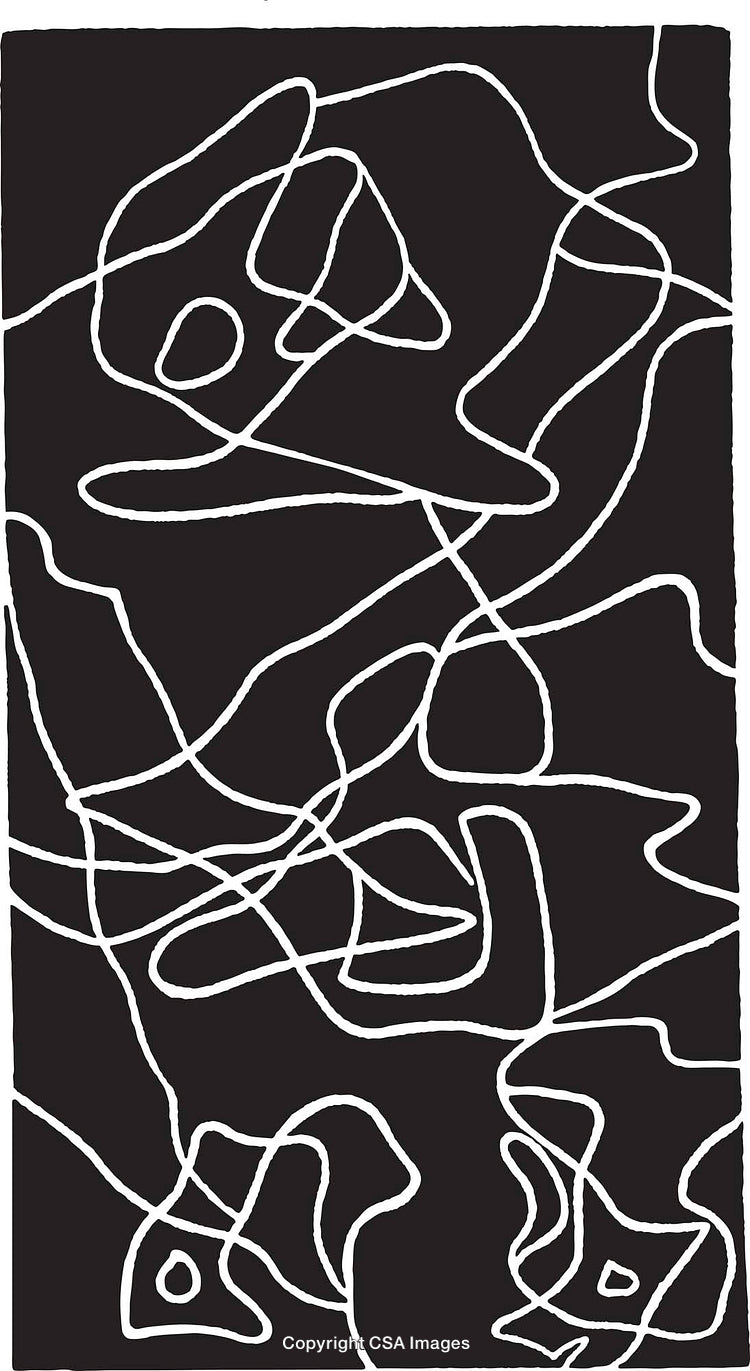 Abstract Black and White Linear Pattern Art Design
