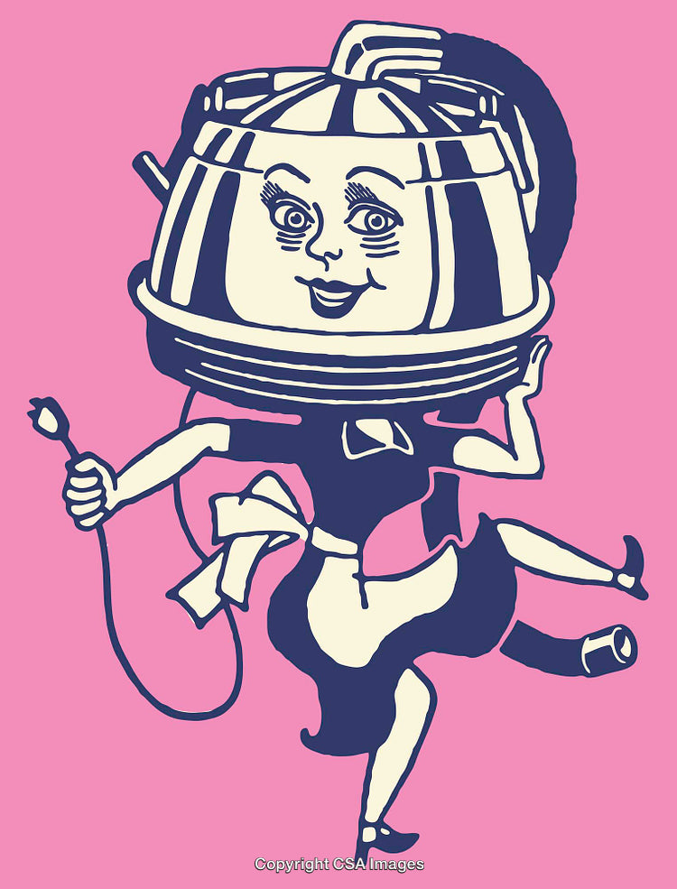 Retro Styled Illustration of a Happy Kitchenware Character on Pink Background